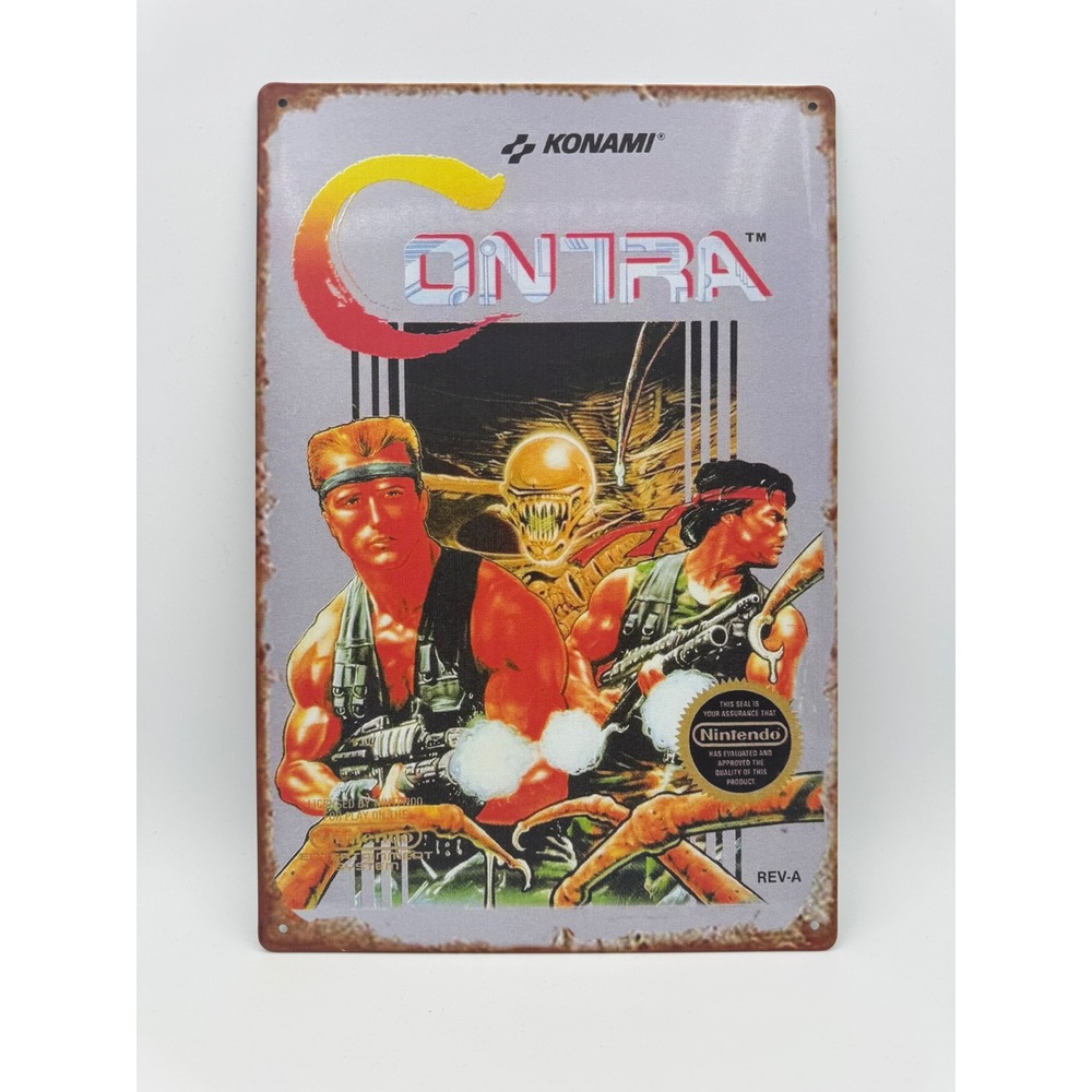 Contra Konami Nintendo NES Video Game Metal Tin Sign Retro Wall Decor 8x12